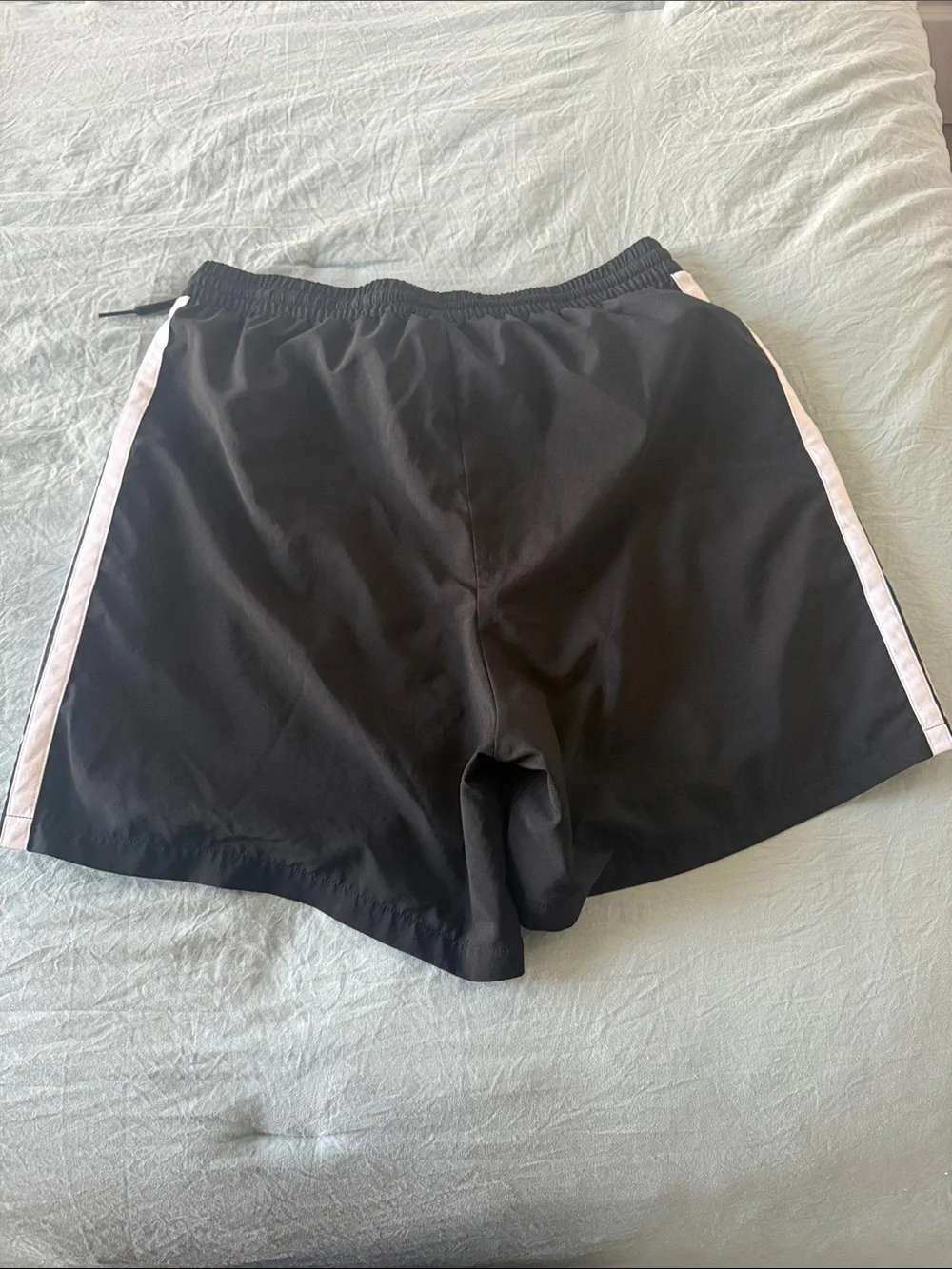 Men's Black Athletic Shorts with White Side Stripes